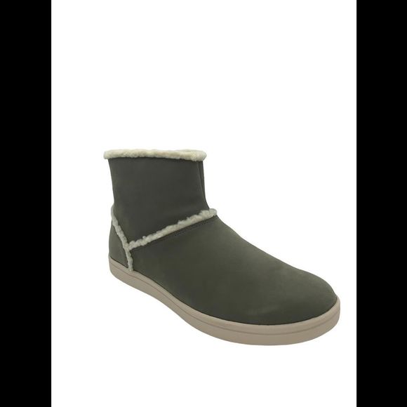 CLOUDSTEPPERS by Clarks Faux Fur Ankle Boots Step Glow Olive Taupe - Wide - Picture 3 of 5